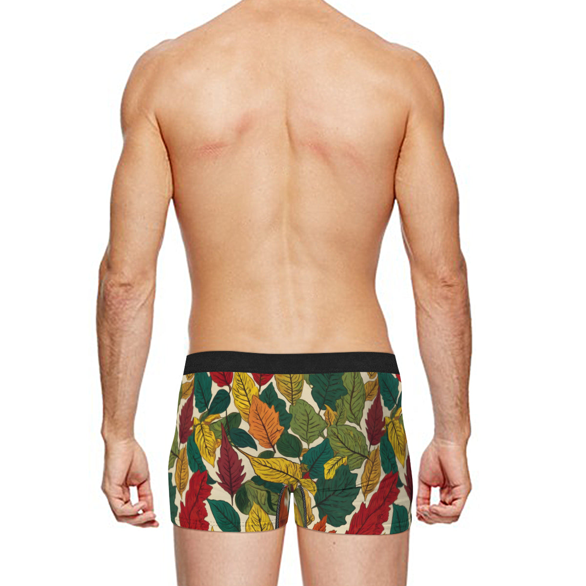 Awesome Leaves Men's Underwear (Front and Back Design)丨Polyester