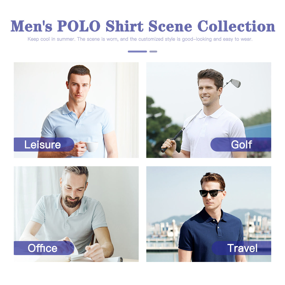 Abstract Pattern Men's Premium European Size POLO Shirt | 95% Polyester+5% Spandex