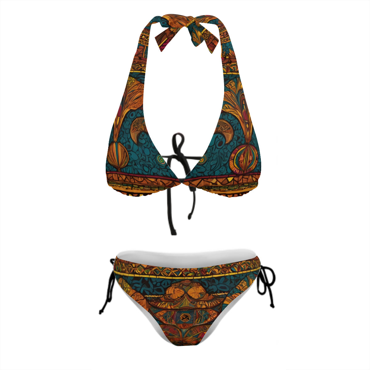 African Design All-Over Print Bikini Swimsuit (Multi-Faceted Design)|Polyester+Spandex
