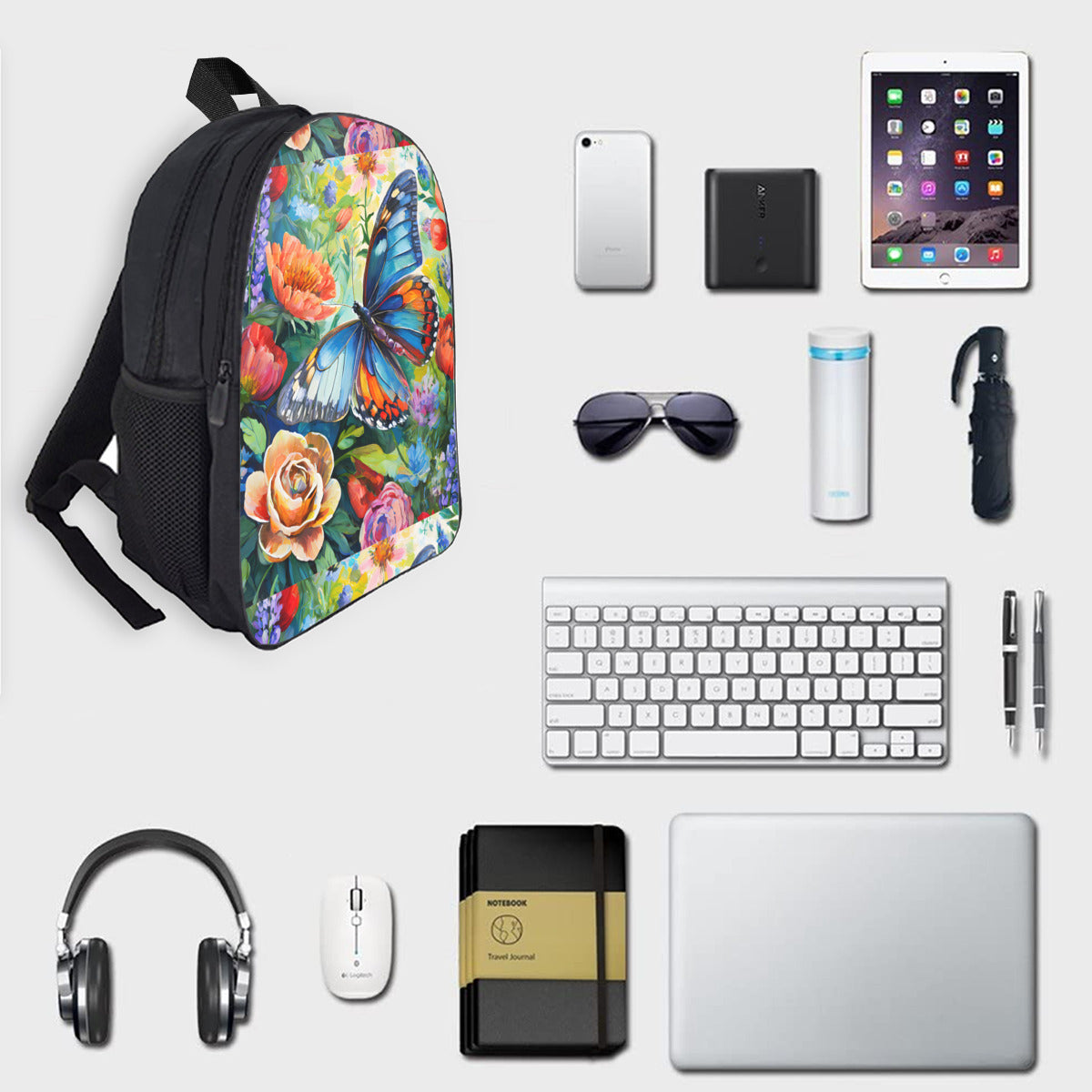 Abstract Butterfly Personlized Double-layer school Bag|Polyester