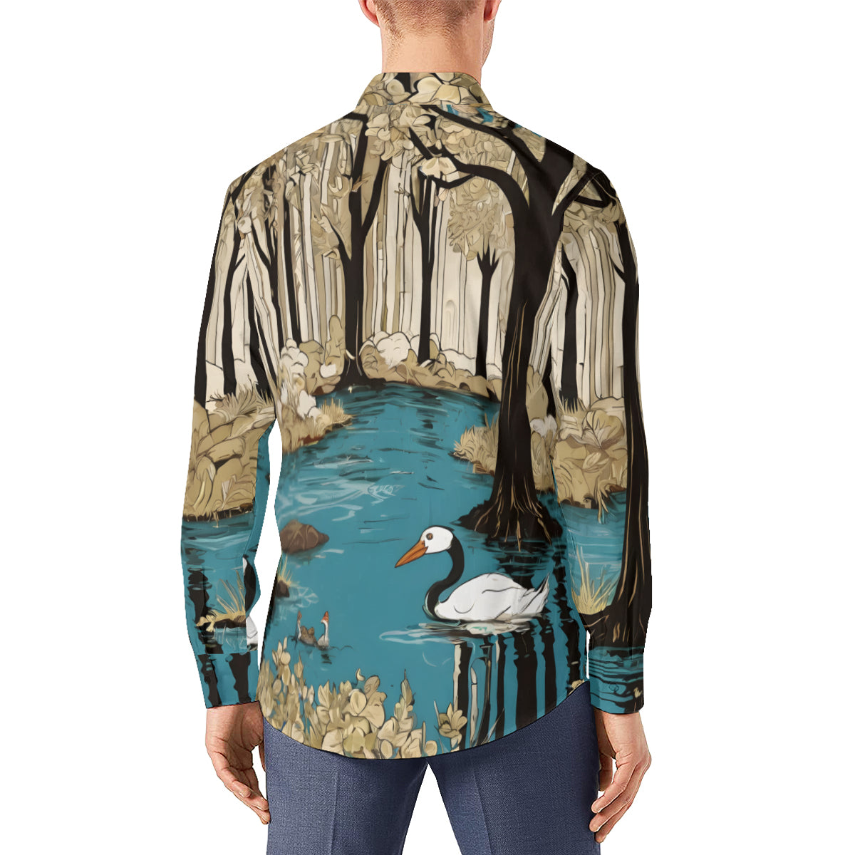 Landscape Wonder Men's Classic Long-Sleeved Shirt | Polyester