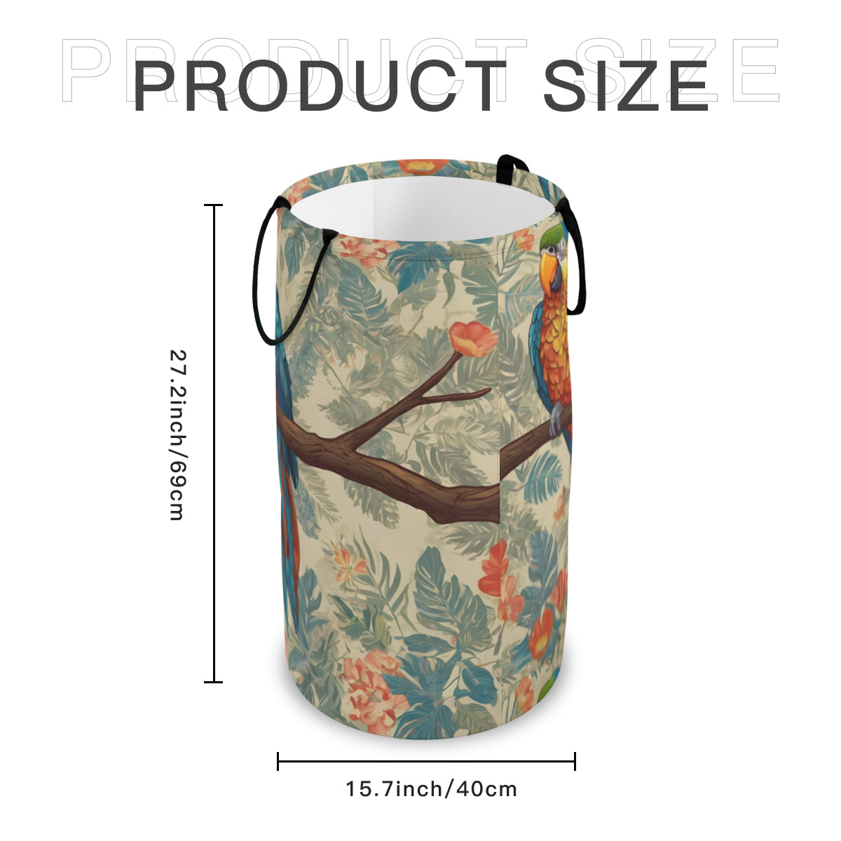 Parrot Design Large Capacity Foldable Laundry Basket | Polyester