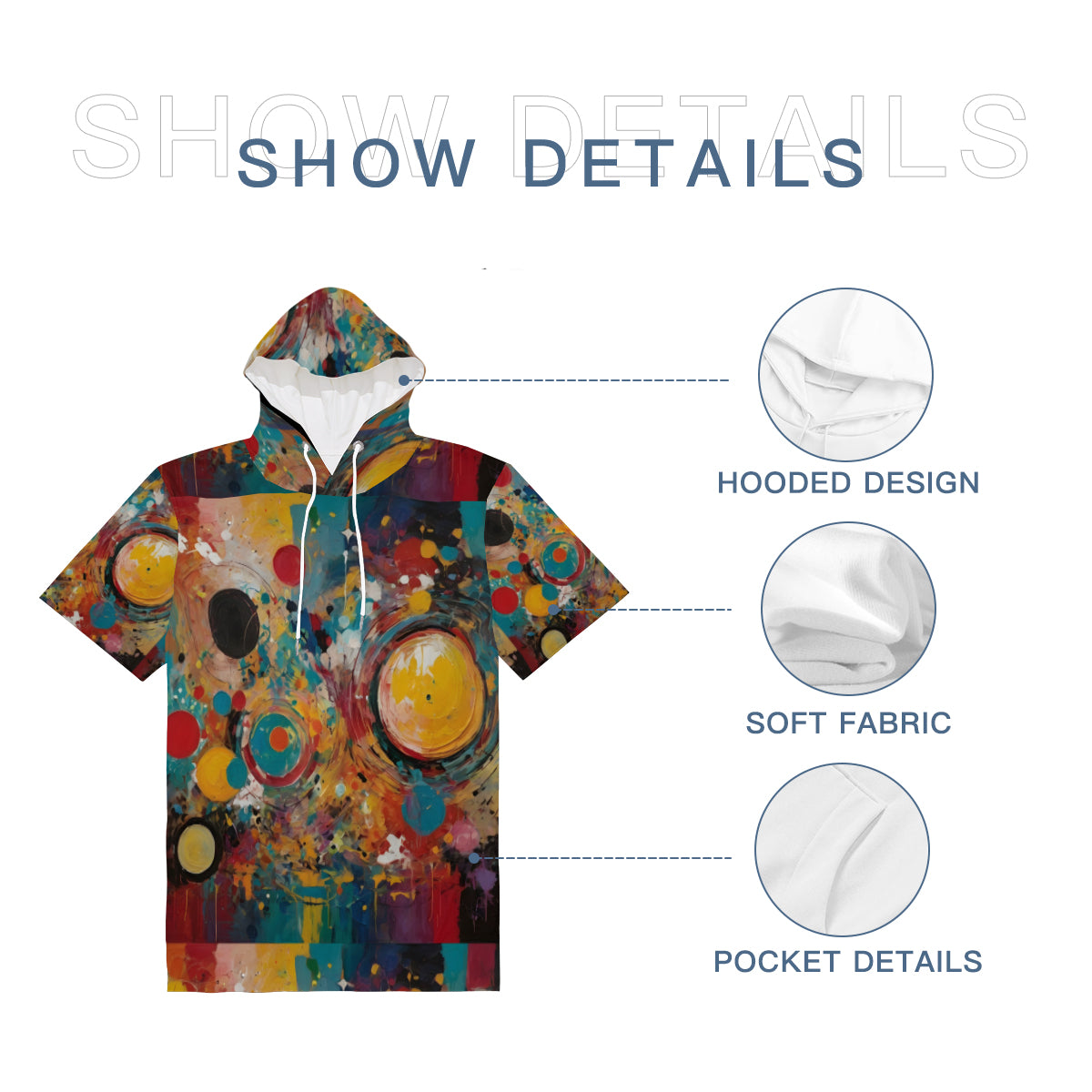 Crazy Design Men's Hooded T-shirt丨Cotton