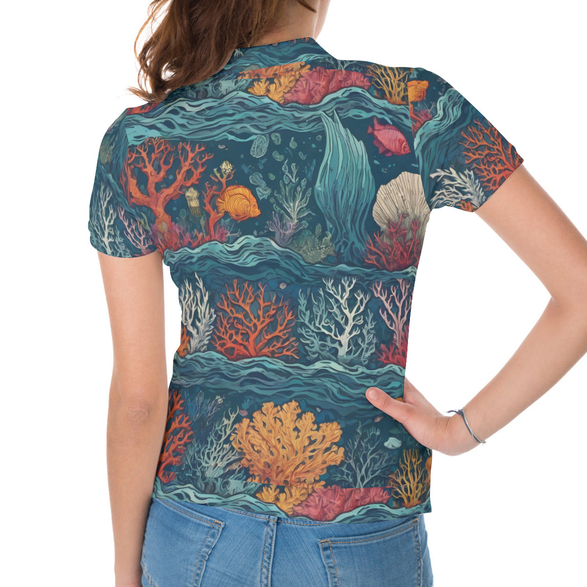 Under Sea Beauty Women's Short-Sleeved Polo Shirt