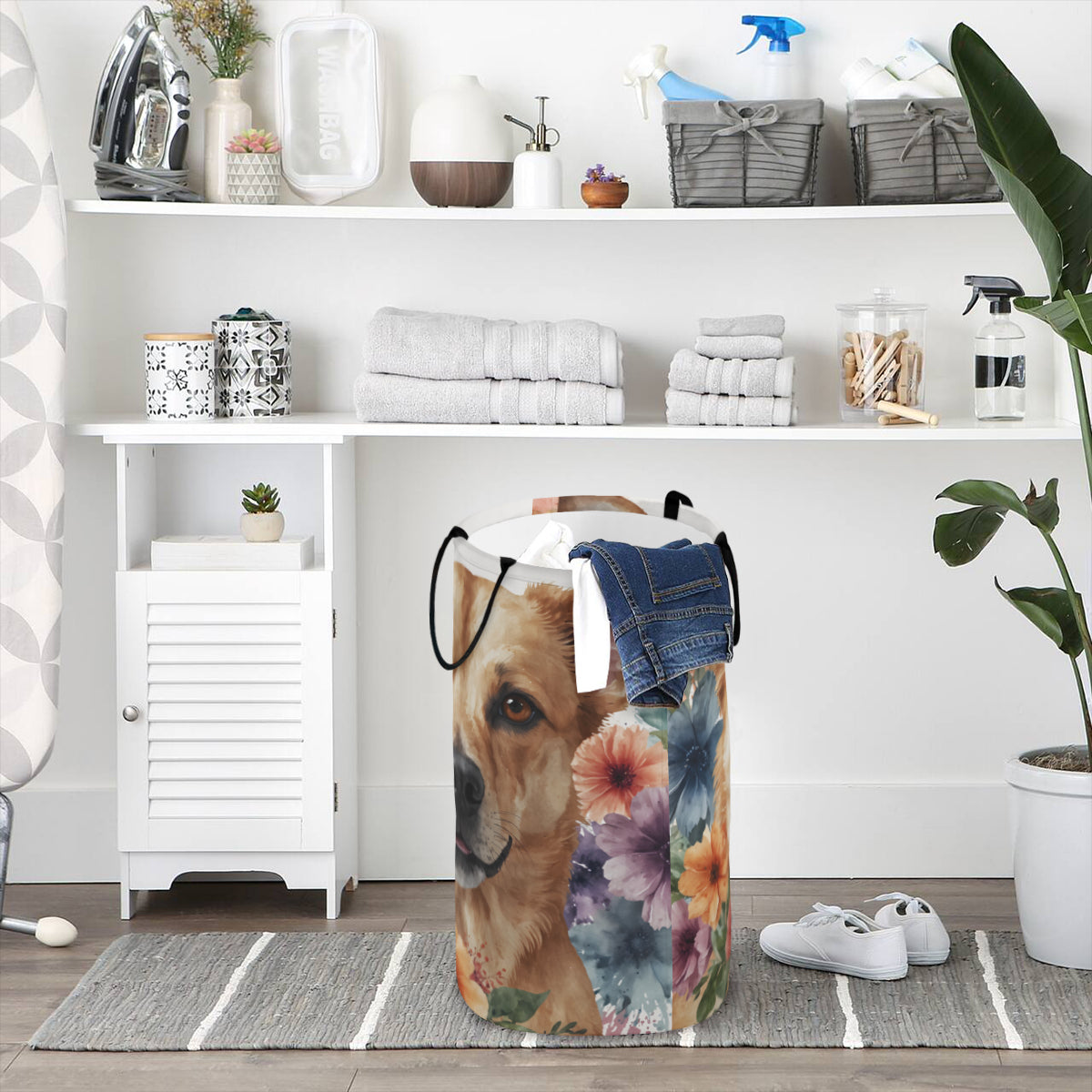 Dog Lovers Large Capacity Foldable Laundry Basket | Polyester