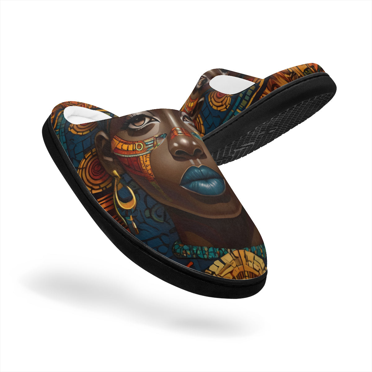 African Image Personalized Warm Cotton Slippers | Flannel