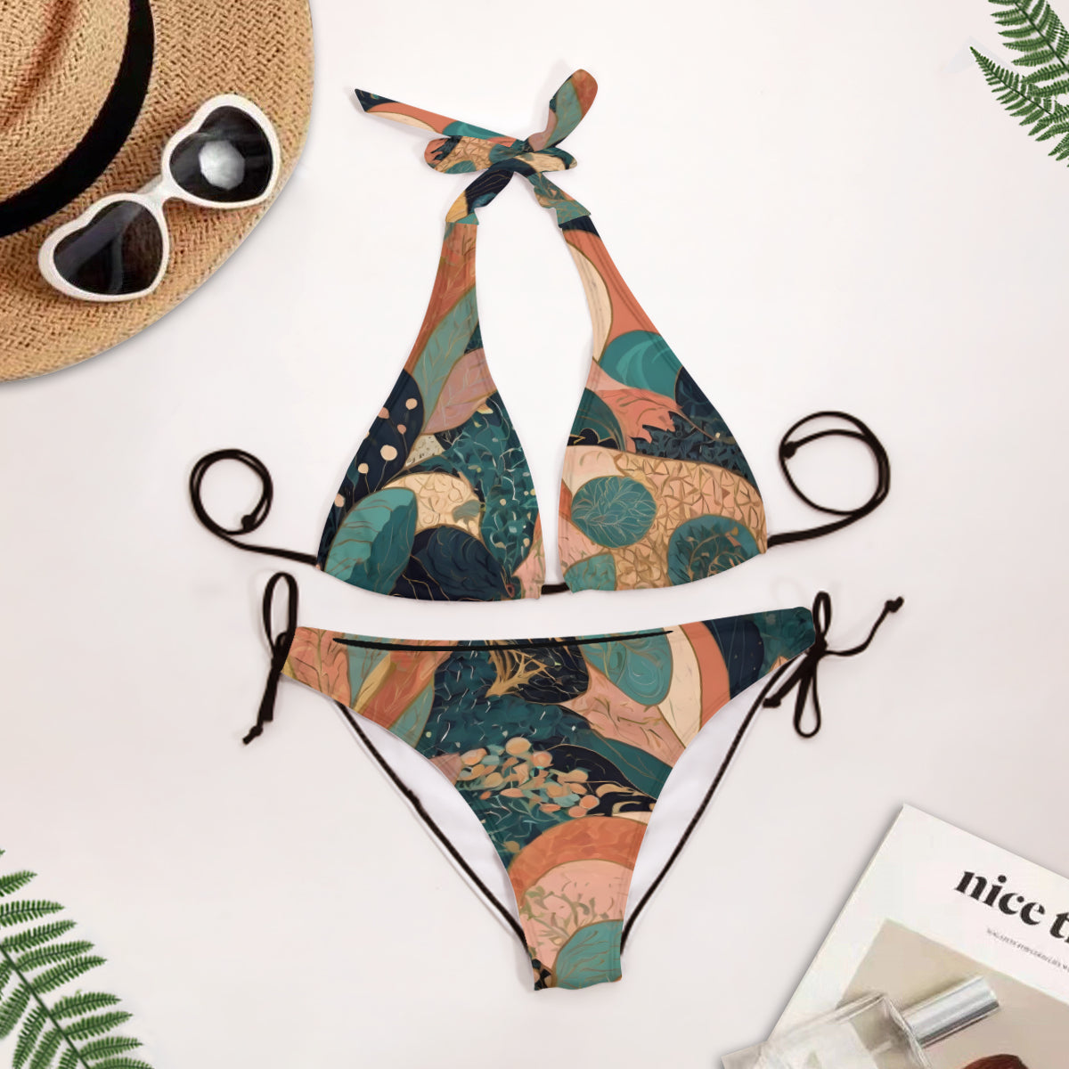 Abstract Wonder Bikini Swimsuit (Multi-Faceted Design)