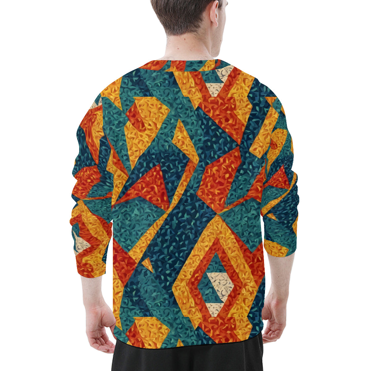 Abstract Pattern Men's O-Neck Long-Sleeved T-Shirt | 180GSM Cotton