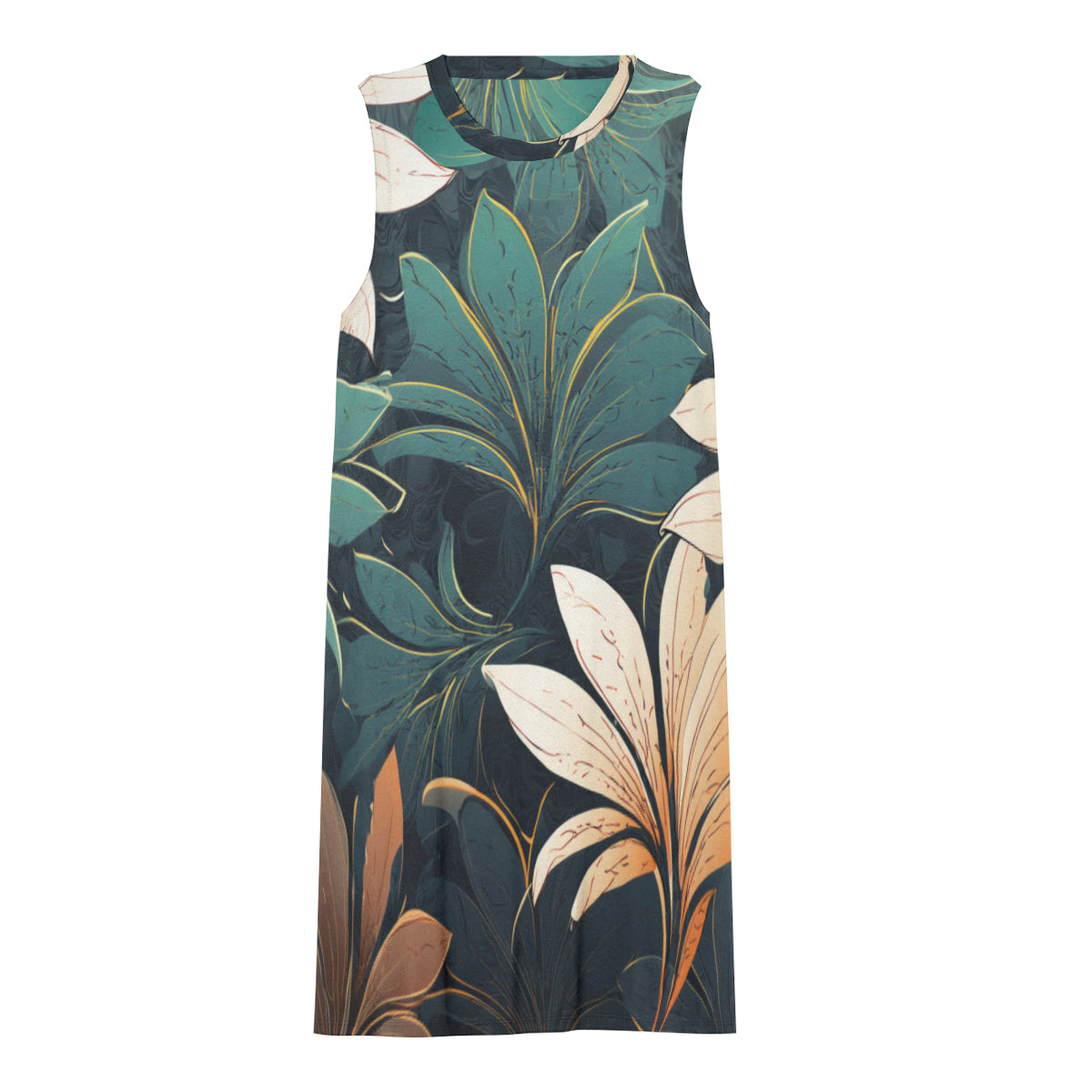 Floral Green Women's Casual Dress | Polyester