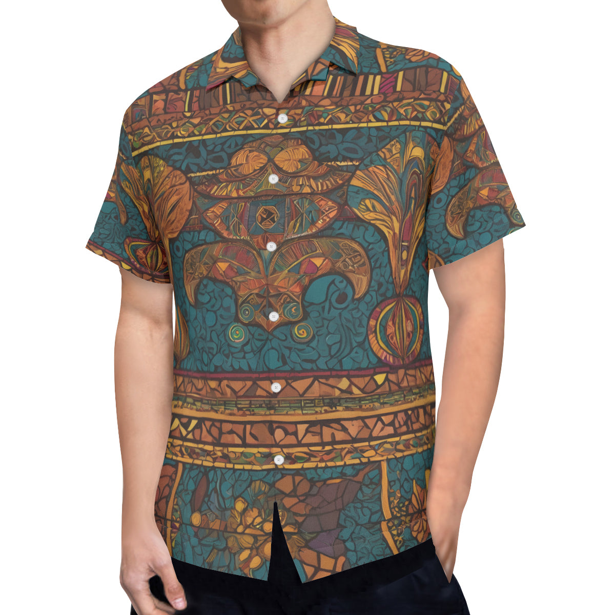 African Design Hawaiian Shirt(No chest pocket) | Polyester