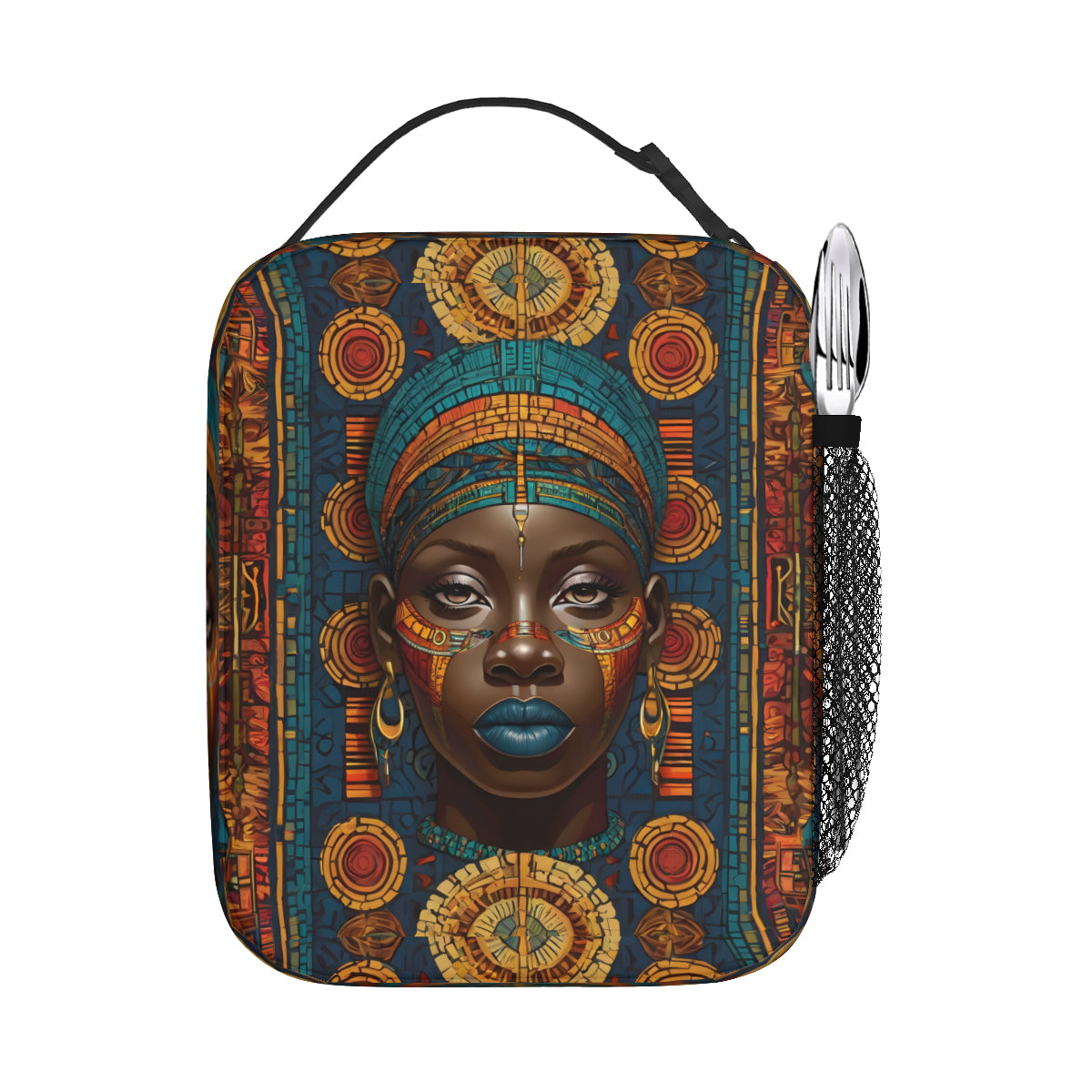 African Image Portable Handheld Insulated Lunch Bag|Oxford Cloth