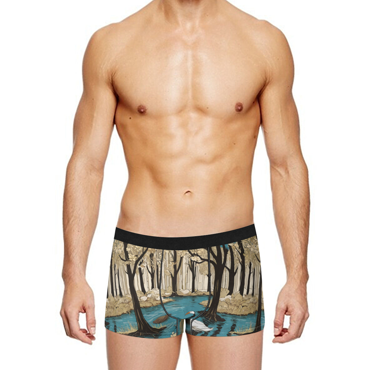 Landscape Wonder Men's Underwear (Front and Back Design)丨Polyester