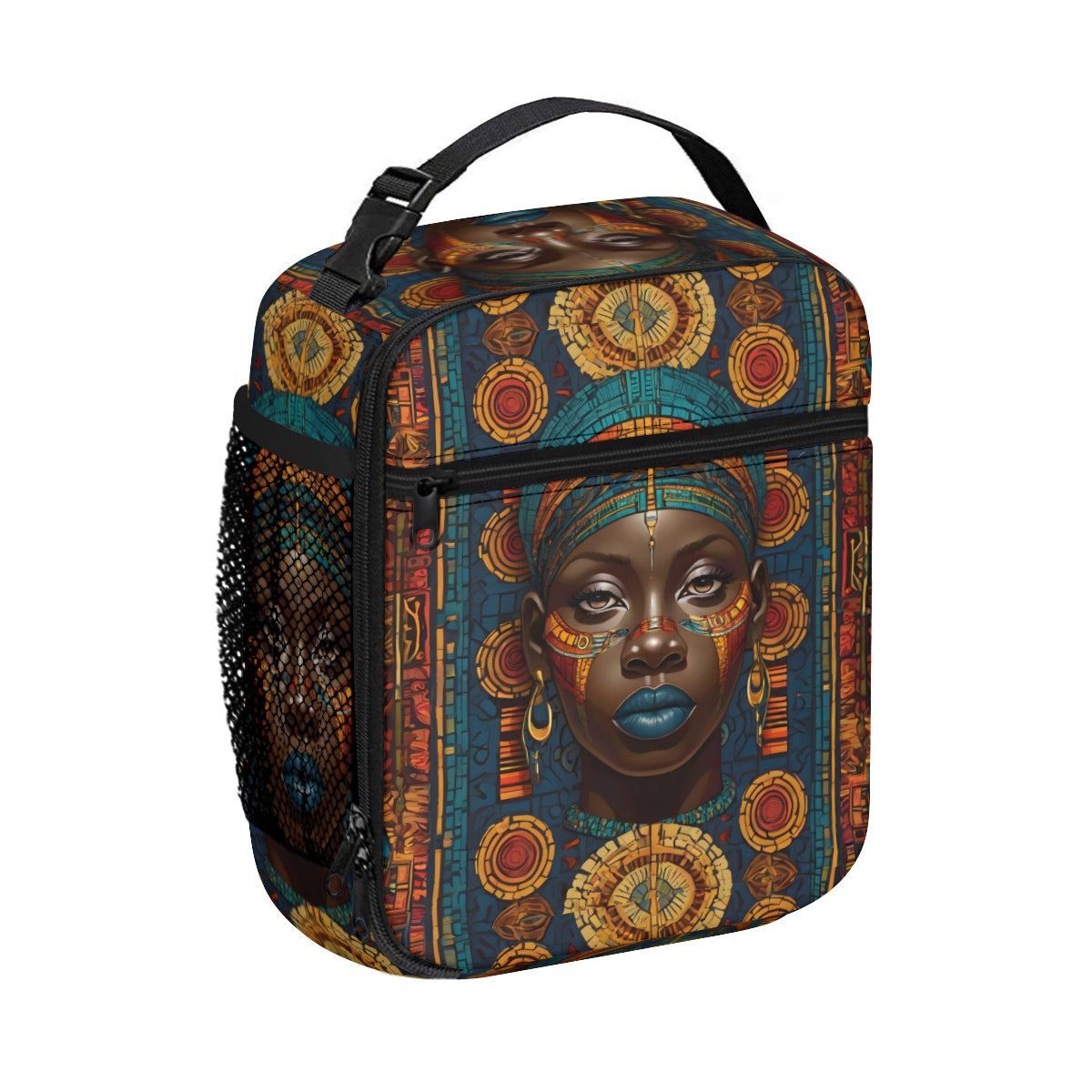 African Image Portable Handheld Insulated Lunch Bag|Oxford Cloth