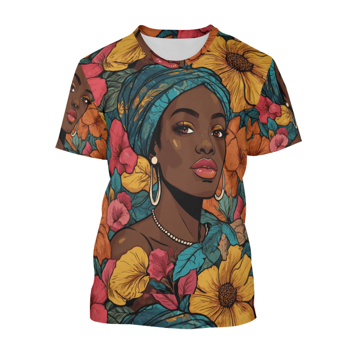 Melanin Queen Women's Short Sleeve T-Shirt(Multi-Faceted Design) | Polyester