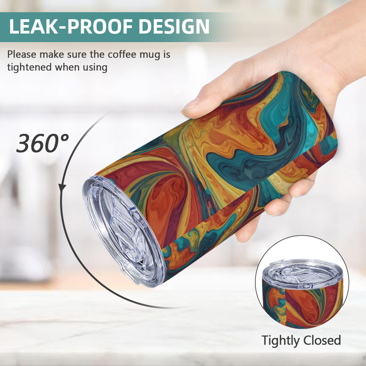 Colorful Design Outdoor Travel Carry Tumbler (600ml/20oz) | Stainless Steel 304