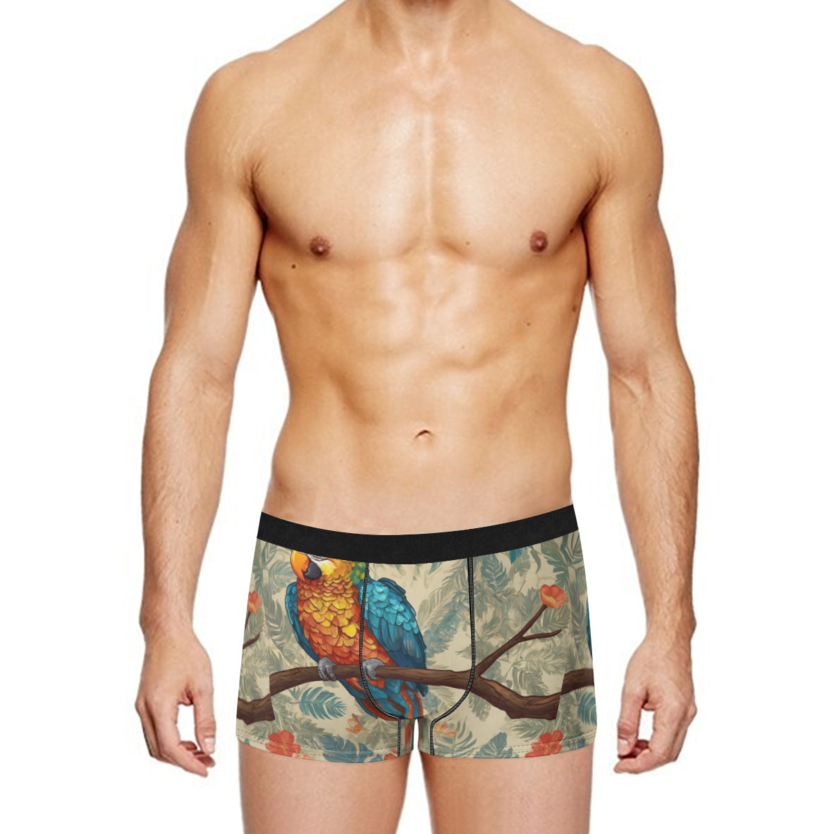 Parrot Design Men's Underwear (Front and Back Design)丨Polyester