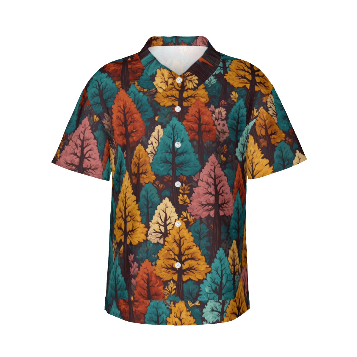 Beautiful Floral Men's Short-Sleeve Hawaiian Shirt (Lightweight) | Polyester