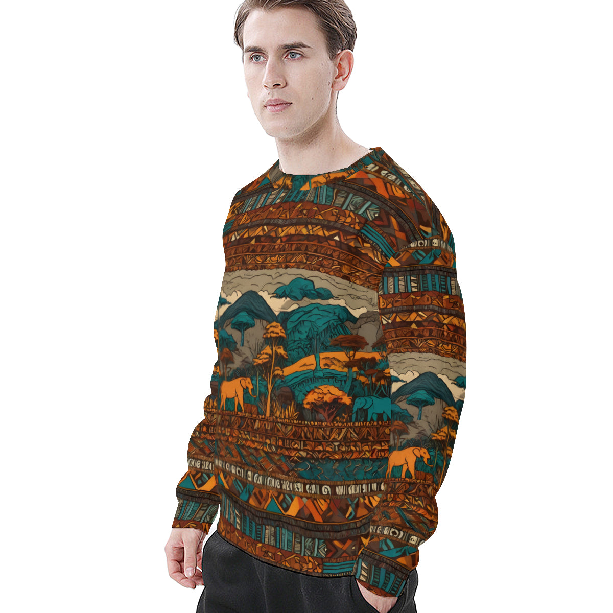 Beautiful Landscape Men's O-Neck EU Size Long-Sleeved T-Shirt | 180GSM Cotton