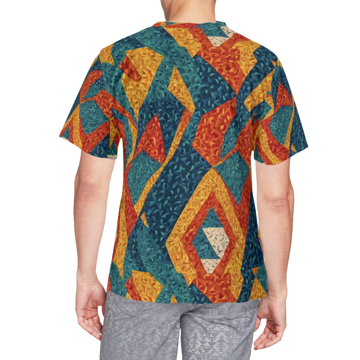 Abstract Pattern O-Neck Vintage Men's T-Shirt | Velvet