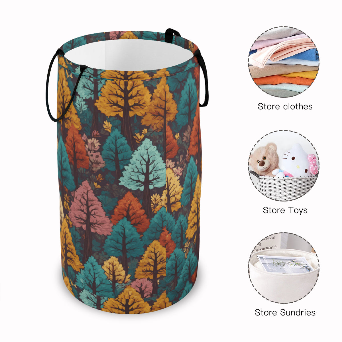 Beautiful Floral Large Capacity Foldable Laundry Basket | Polyester