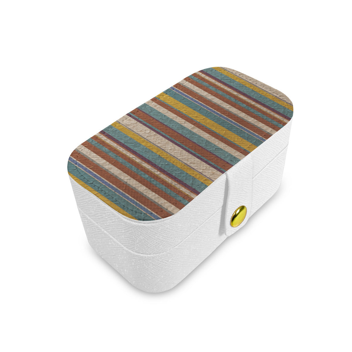 Strip Design Personalized Portable Jewelry Box | PU
