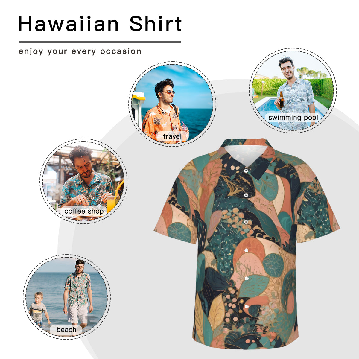 Abstract Wonder Men's Short-Sleeve Hawaiian Shirt (Lightweight)