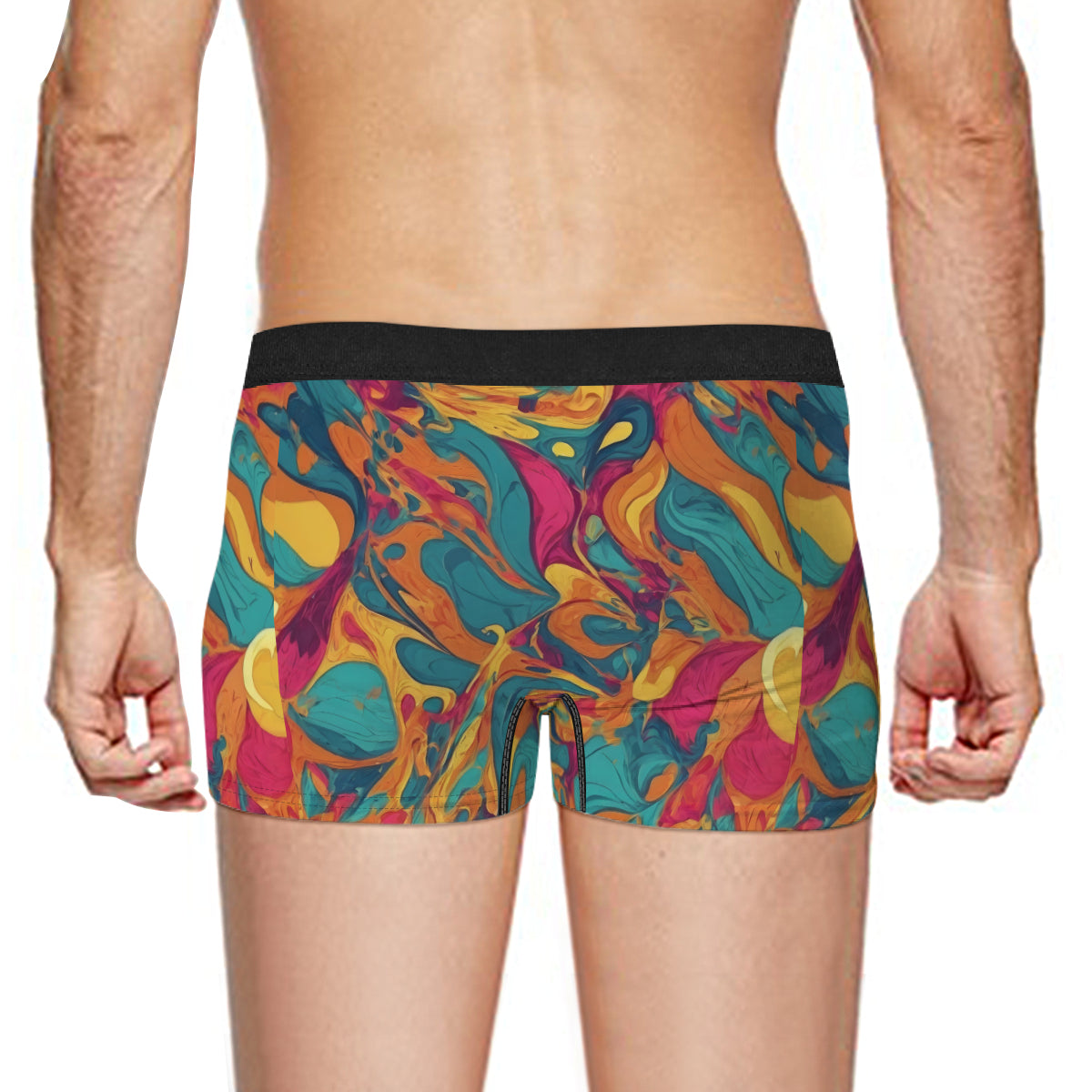 Colorful Pattern Men's Underwear (Front and Back Design)丨Polyester