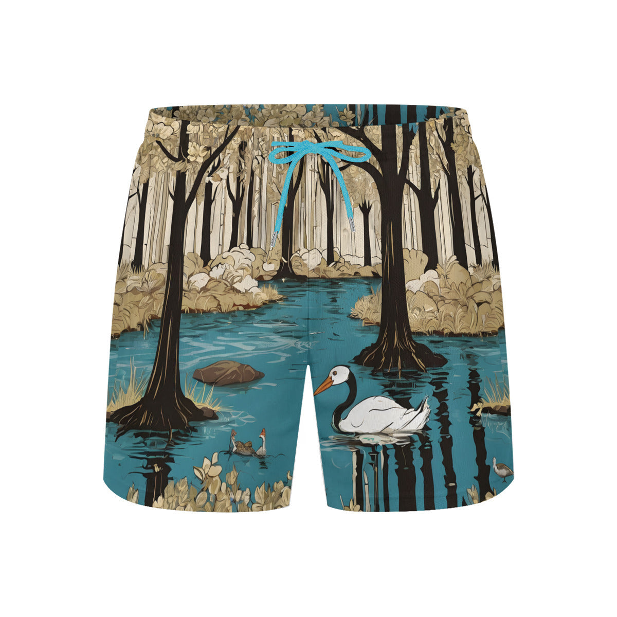 Landscape Wonder Men's Casual Shorts Double-Layer Sports Beach Pants (Short) | Polyester