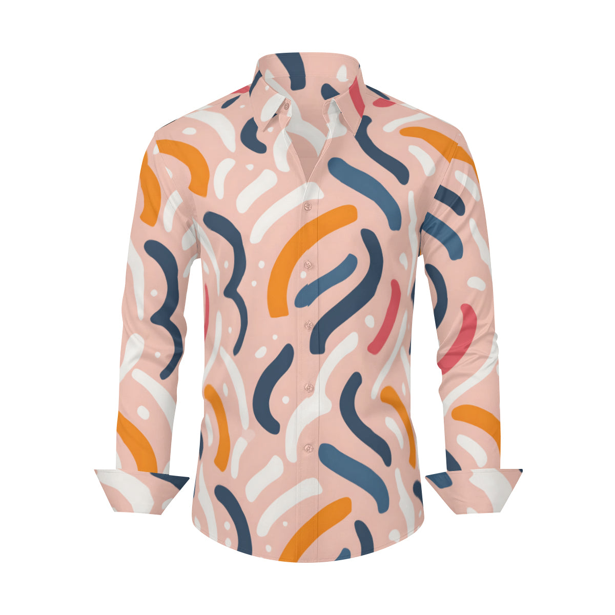 Abstract Men's Classic Long-Sleeved Shirt
