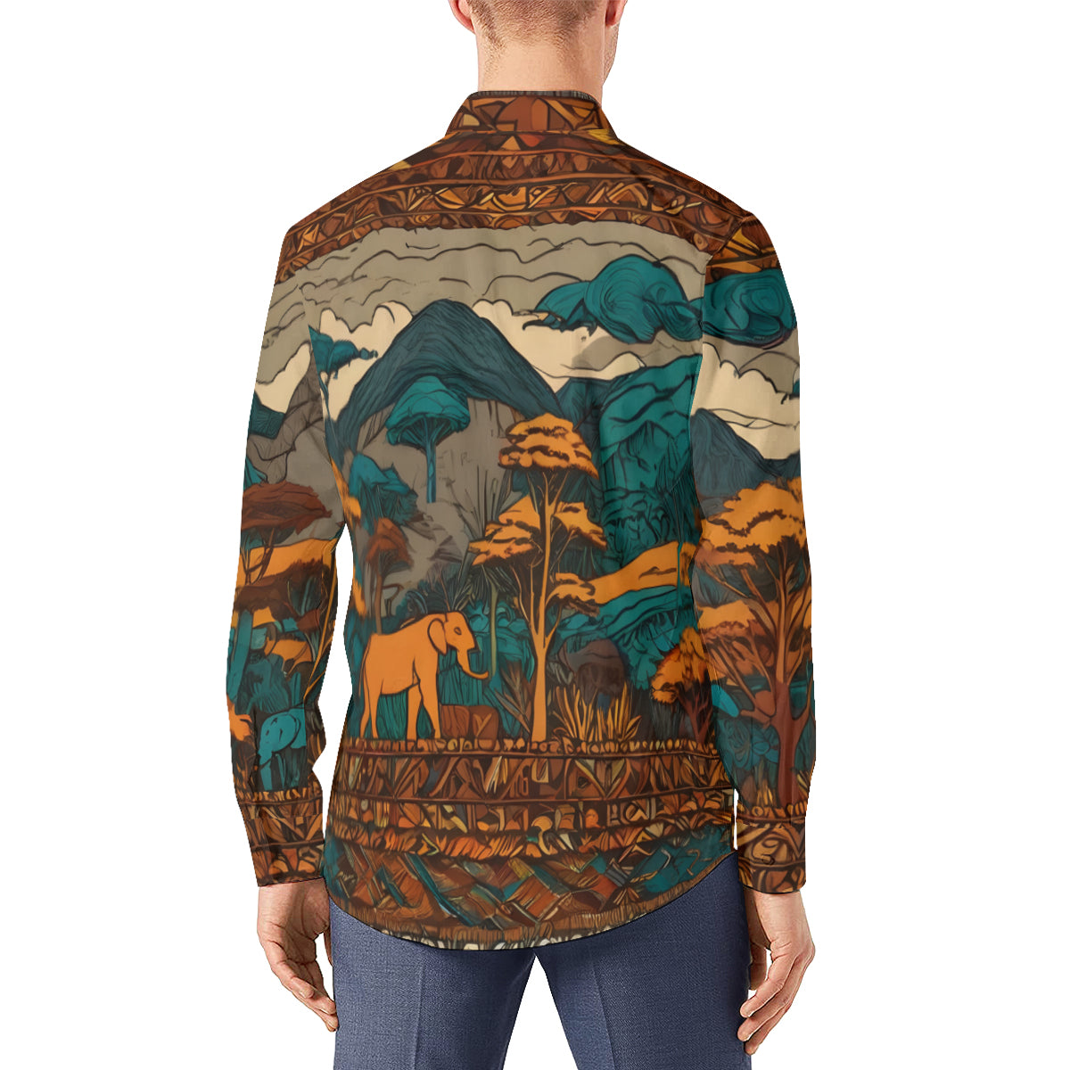 Beautiful Landscape All-Over Print Men's Classic Long-Sleeved Shirt | Polyester