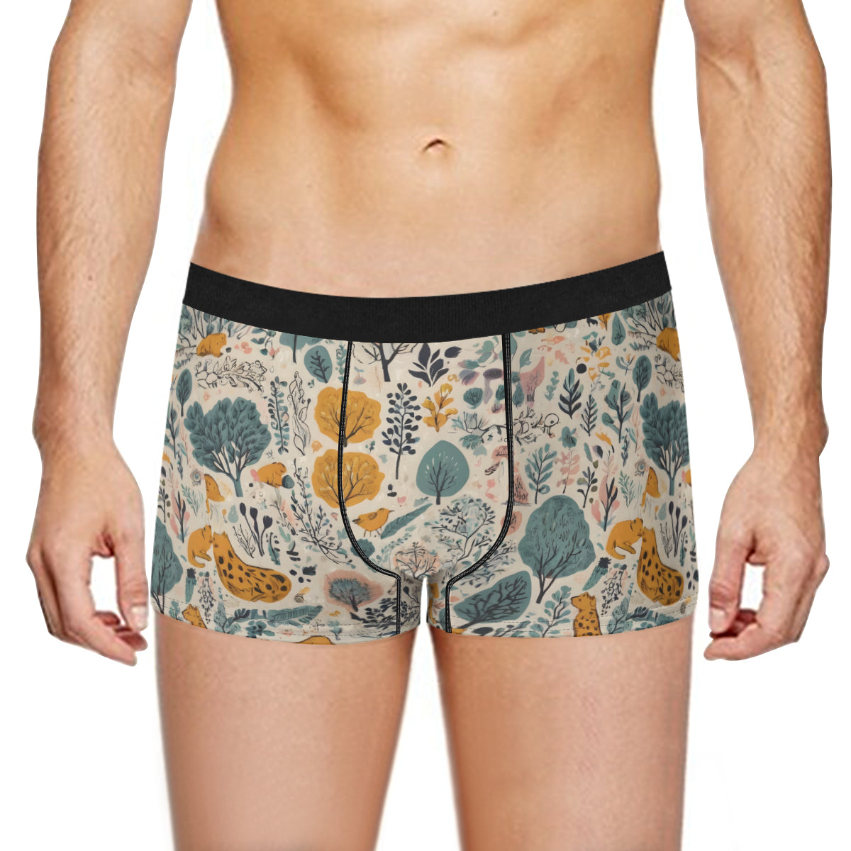 Abstract Floral Men's Underwear (Front and Back Design)丨Polyester