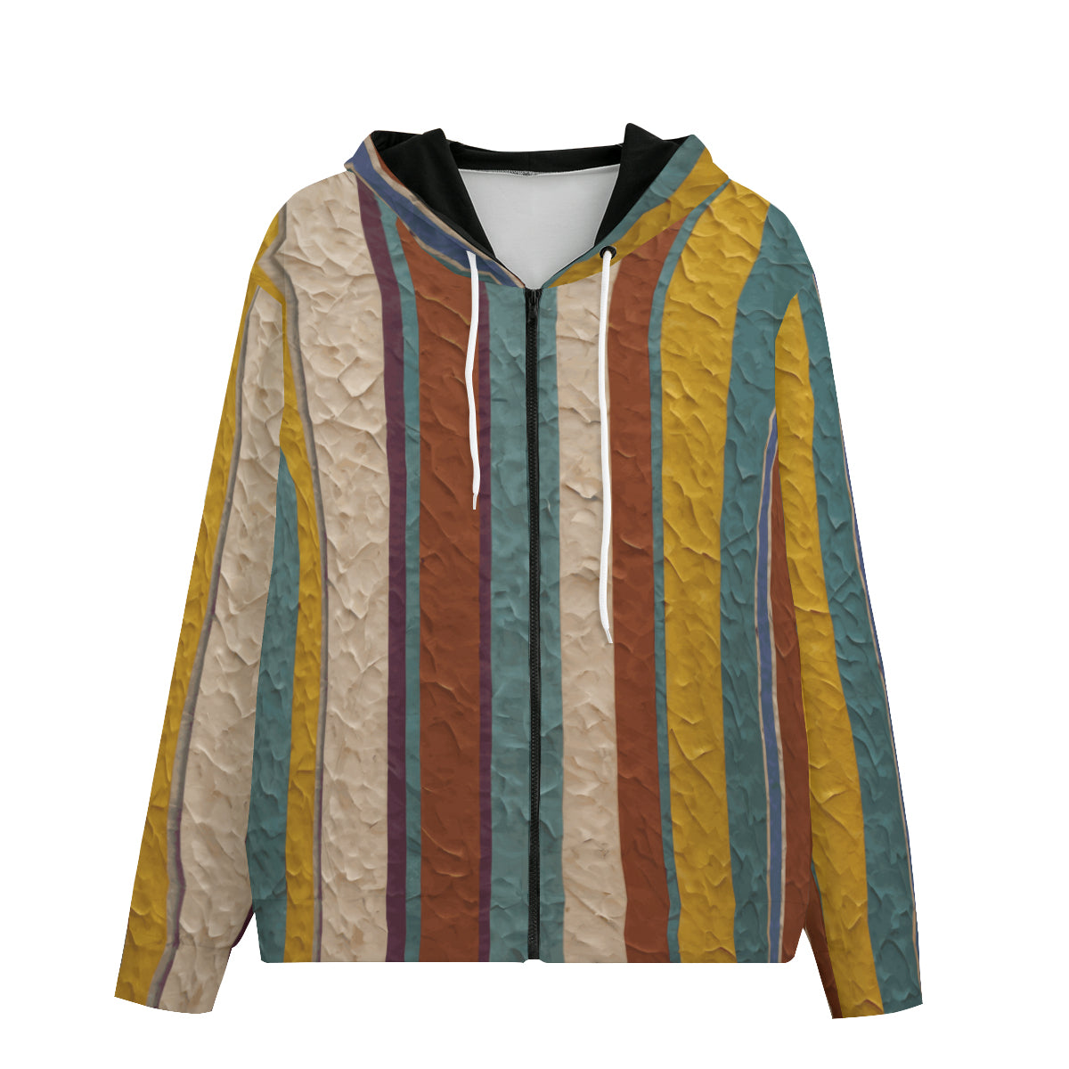 Strip Design Men's Zip Hoodie