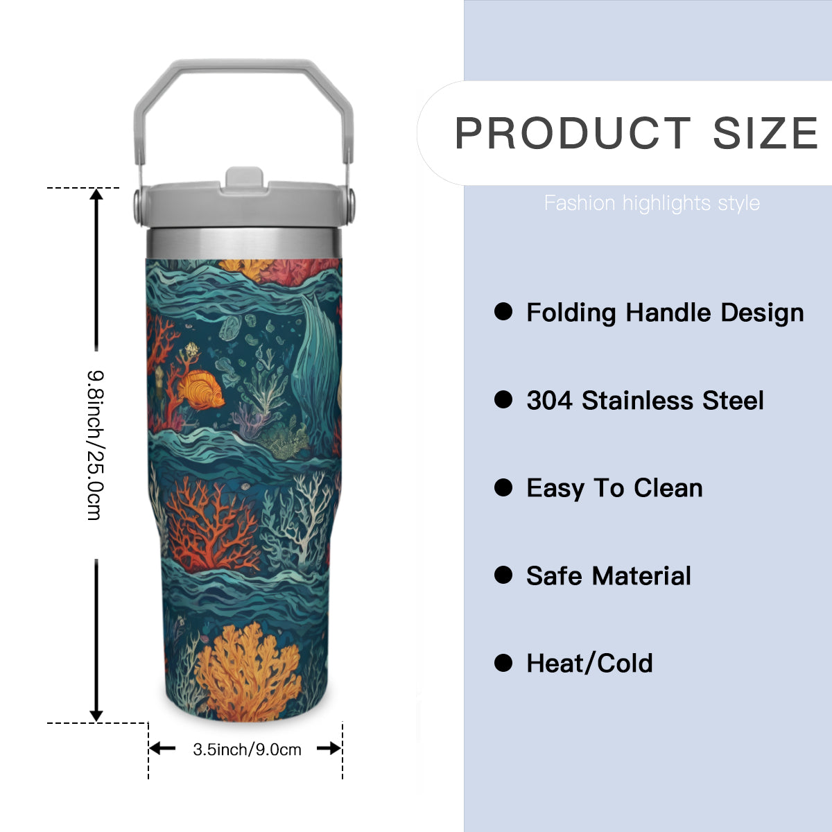 Under Sea Beauty Personalized Portable Tumbler (880ml/30oz) | Stainless Steel 304