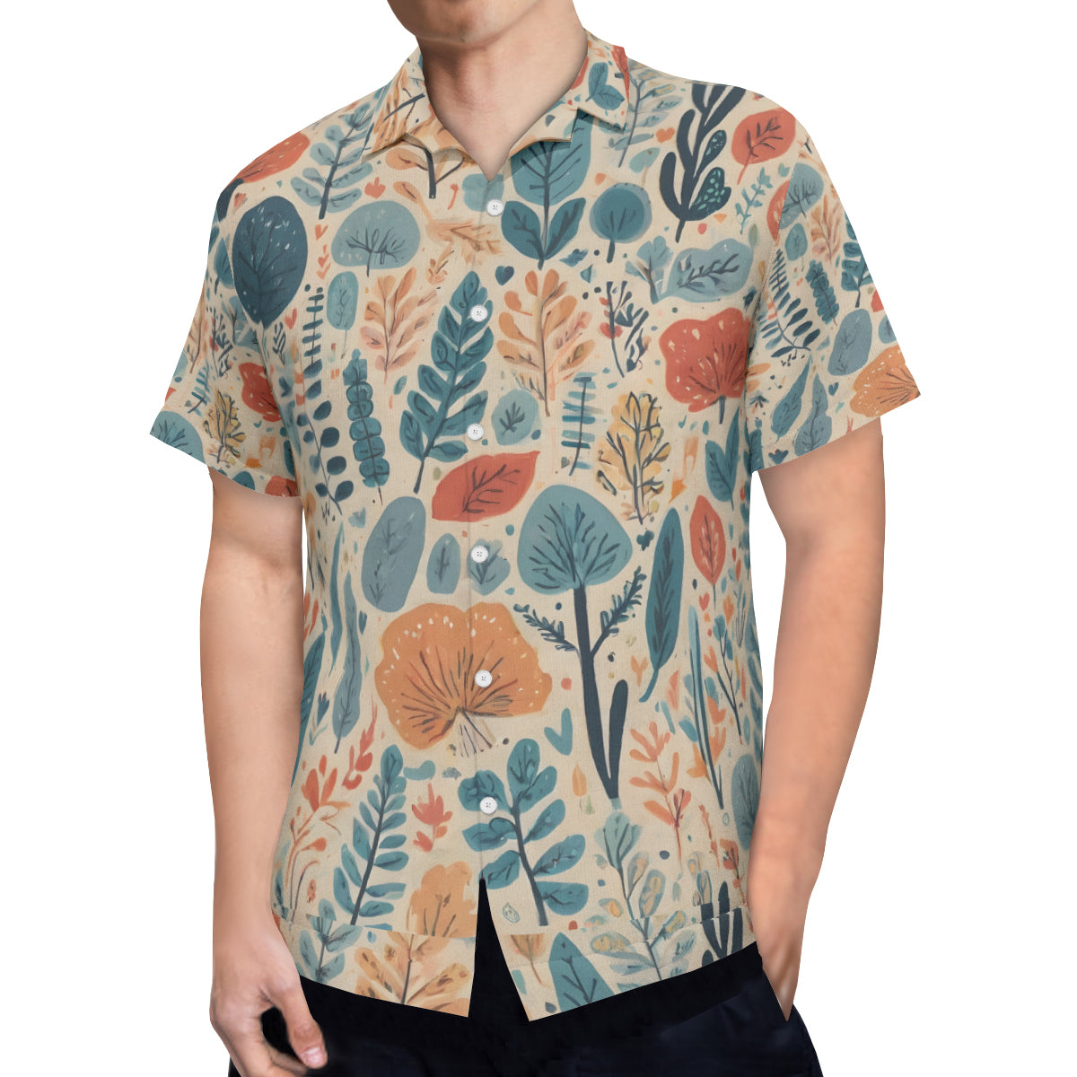 Abstract Floral Hawaiian Shirt (No chest pocket) | Polyester