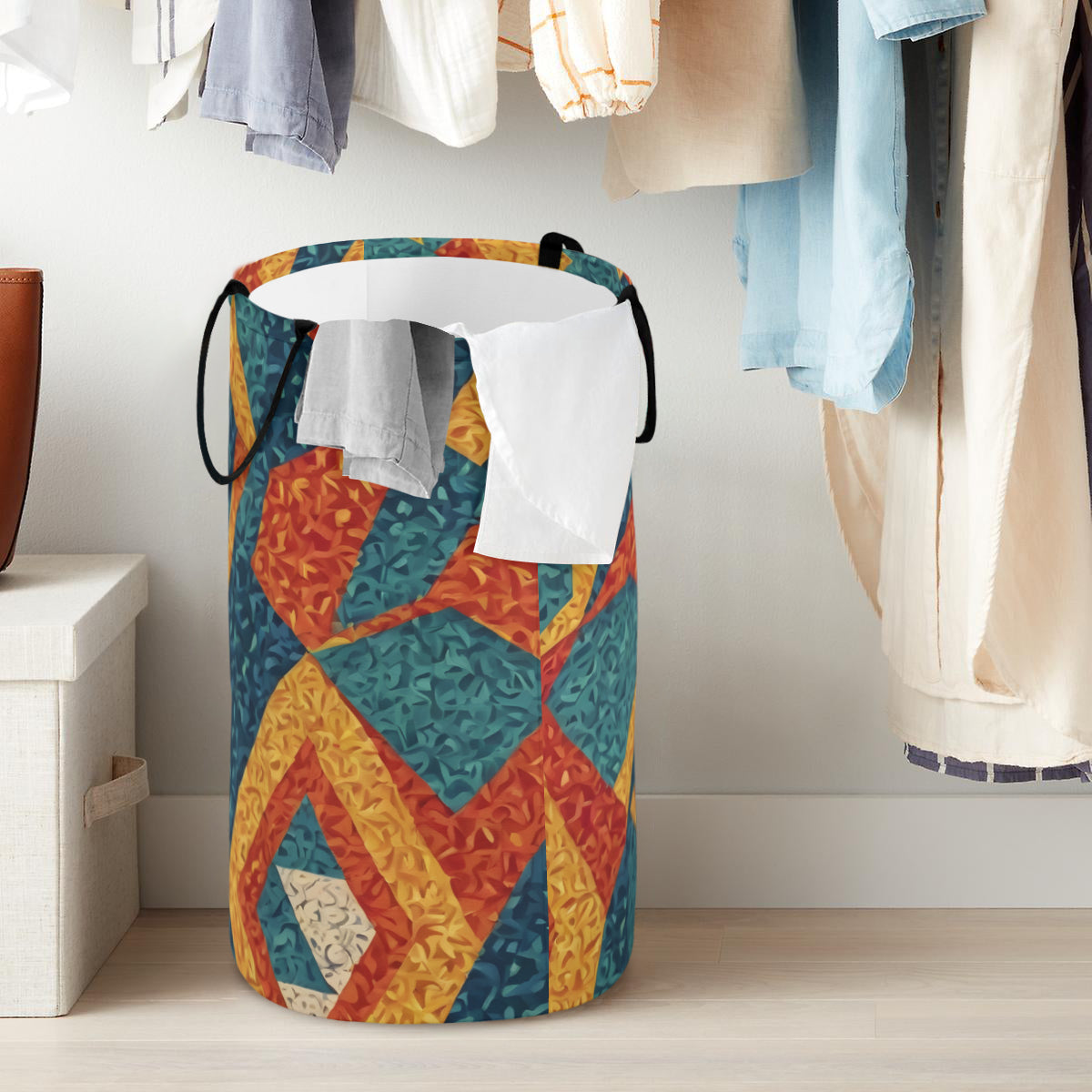 Abstract Pattern Large Capacity Foldable Laundry Basket | Polyester