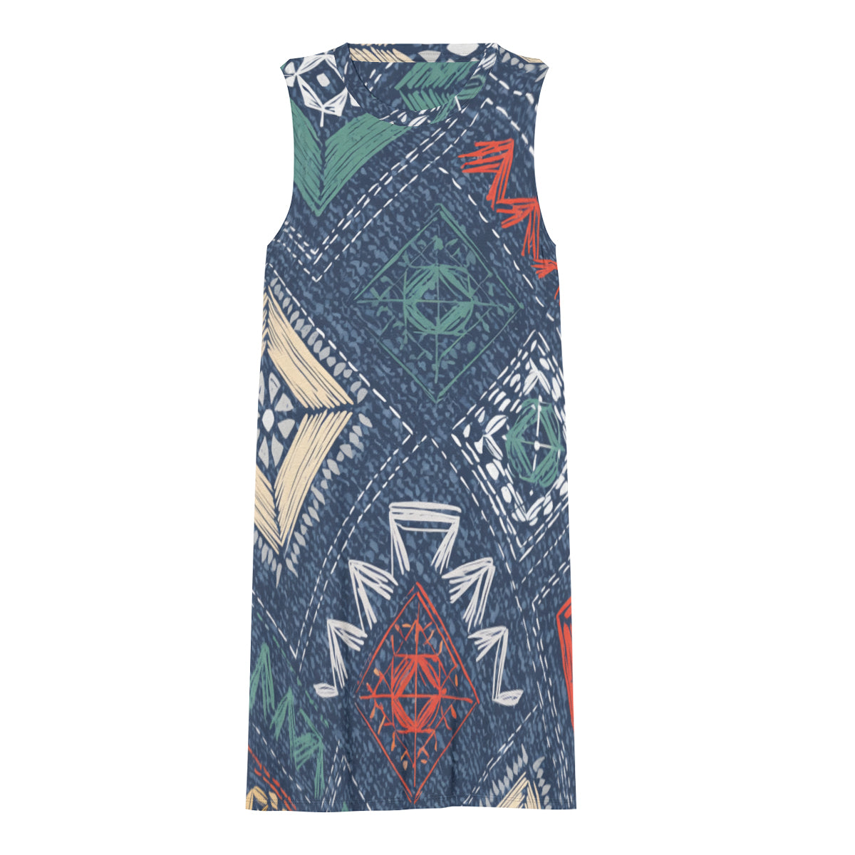 Denim Abstract Women's Casual Dress | Polyester