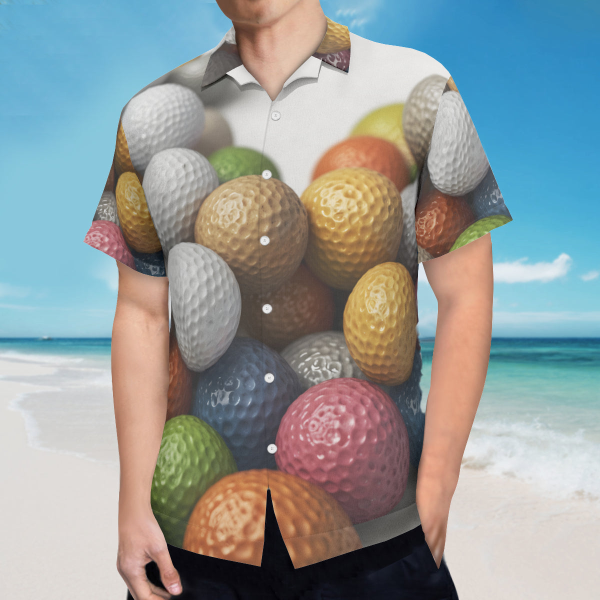 Golf Balls Short Sleeves Shirt（No chest pocket) | Polyester