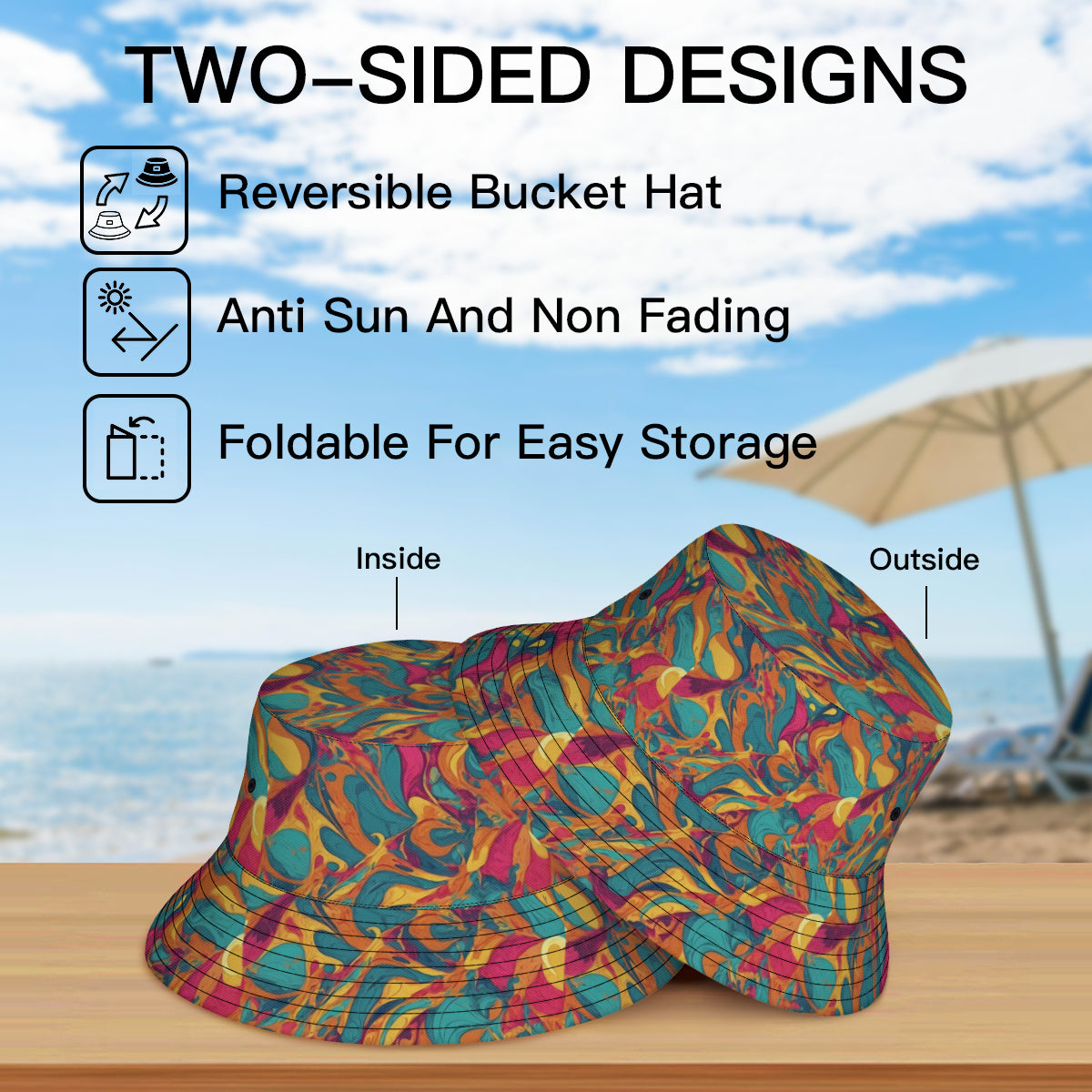 Colorful Pattern Fisherman Hat | Polyester