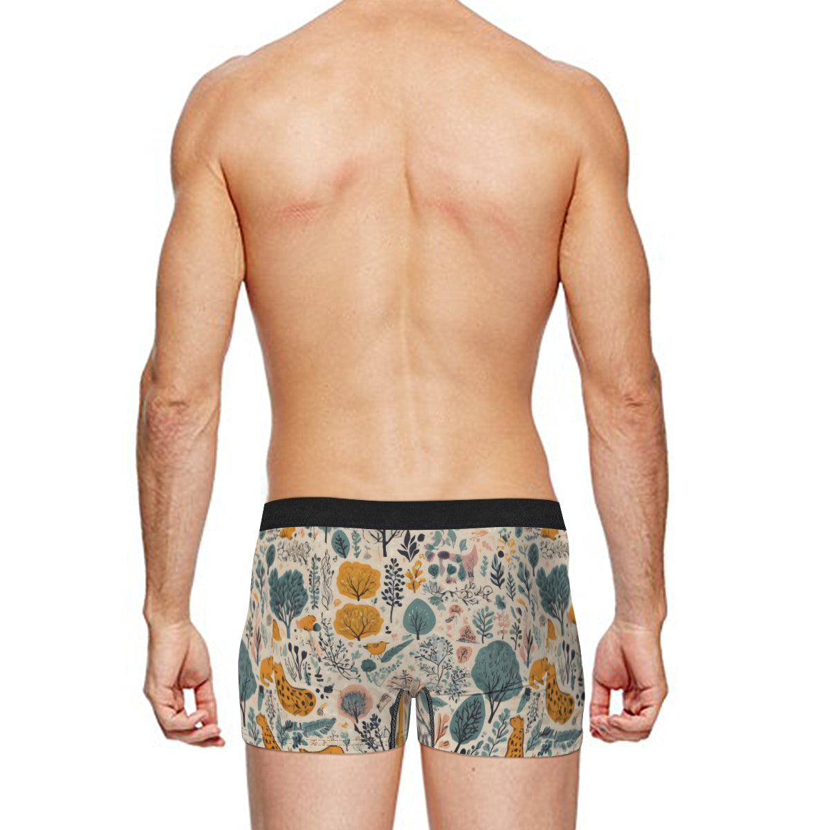 Abstract Floral Men's Underwear (Front and Back Design)丨Polyester