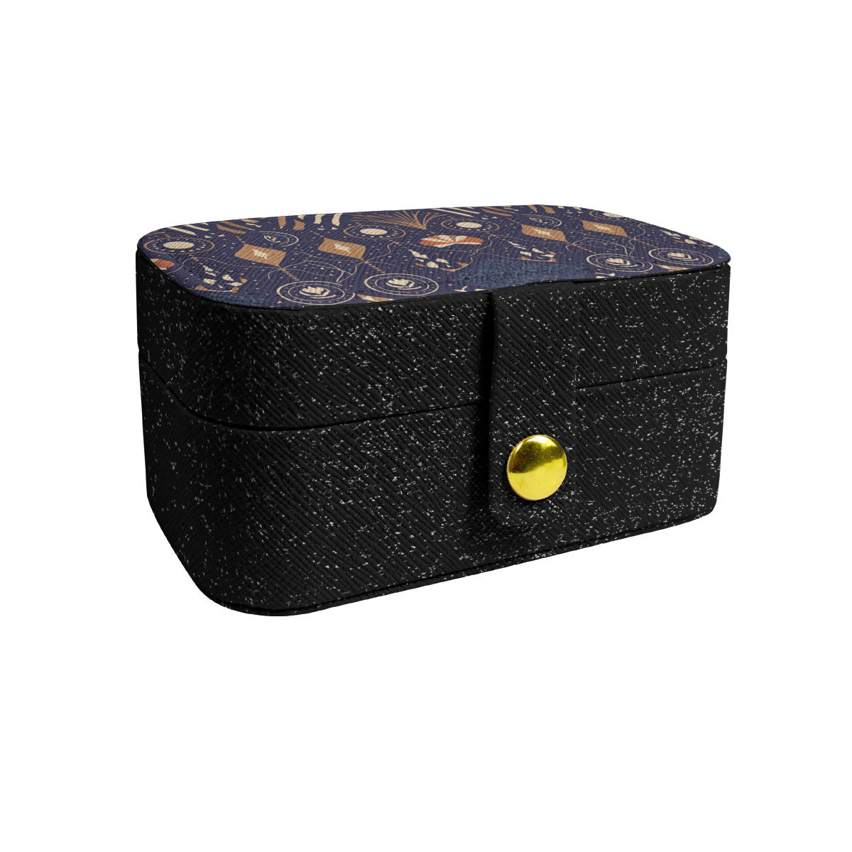 Abstract Blue Personalized Portable Jewelry Box