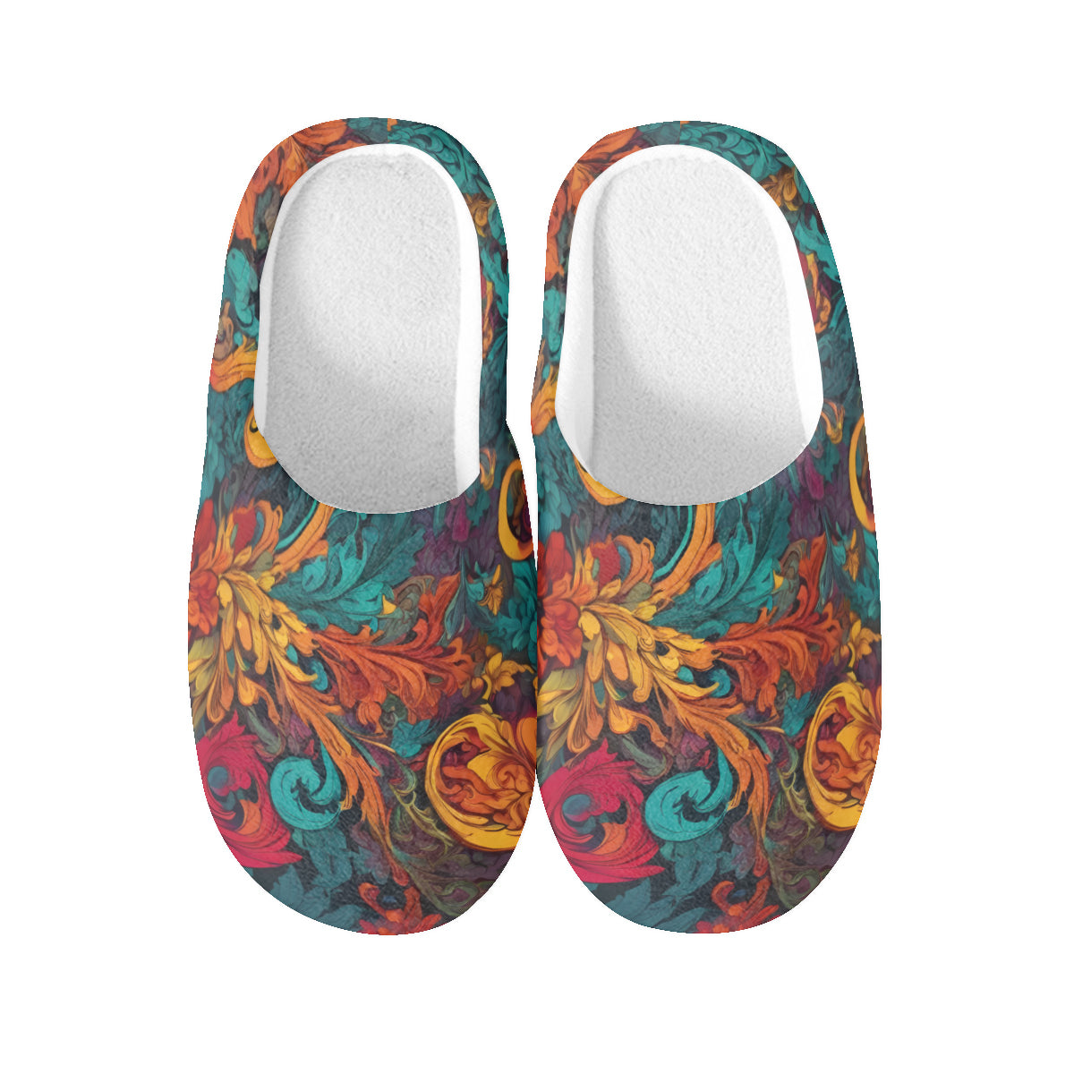 Awesome Flower Design Personalized Warm Cotton Slippers | Flannel