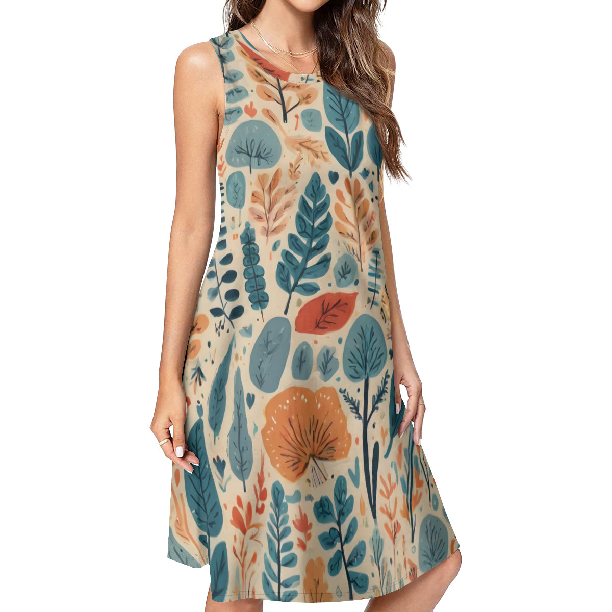 Abstract Floral Women's Casual Dress | Polyester