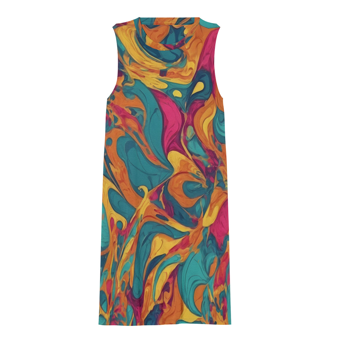 Colorful Pattern Women's Casual Dress | Polyester