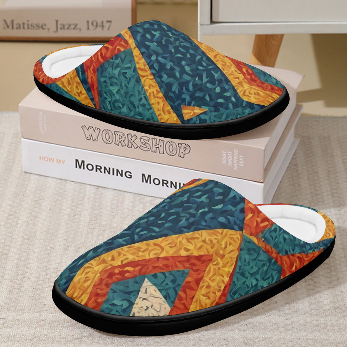 Abstract Pattern Personalized Warm Cotton Slippers | Flannel