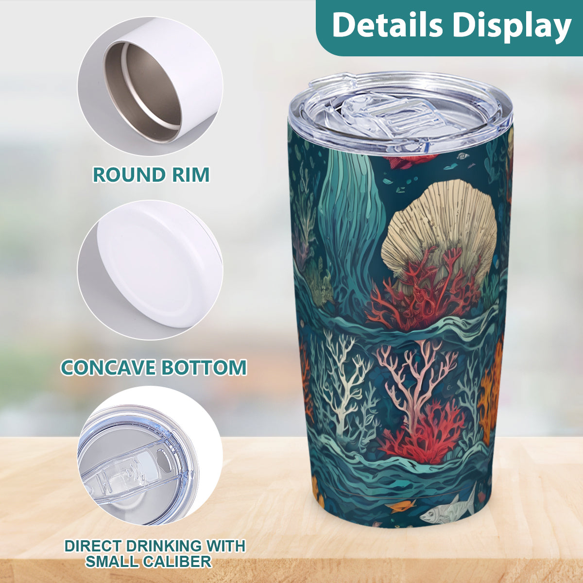 Under Sea Beauty Outdoor Travel Carry Tumbler (600ml/20oz) | Stainless Steel 304