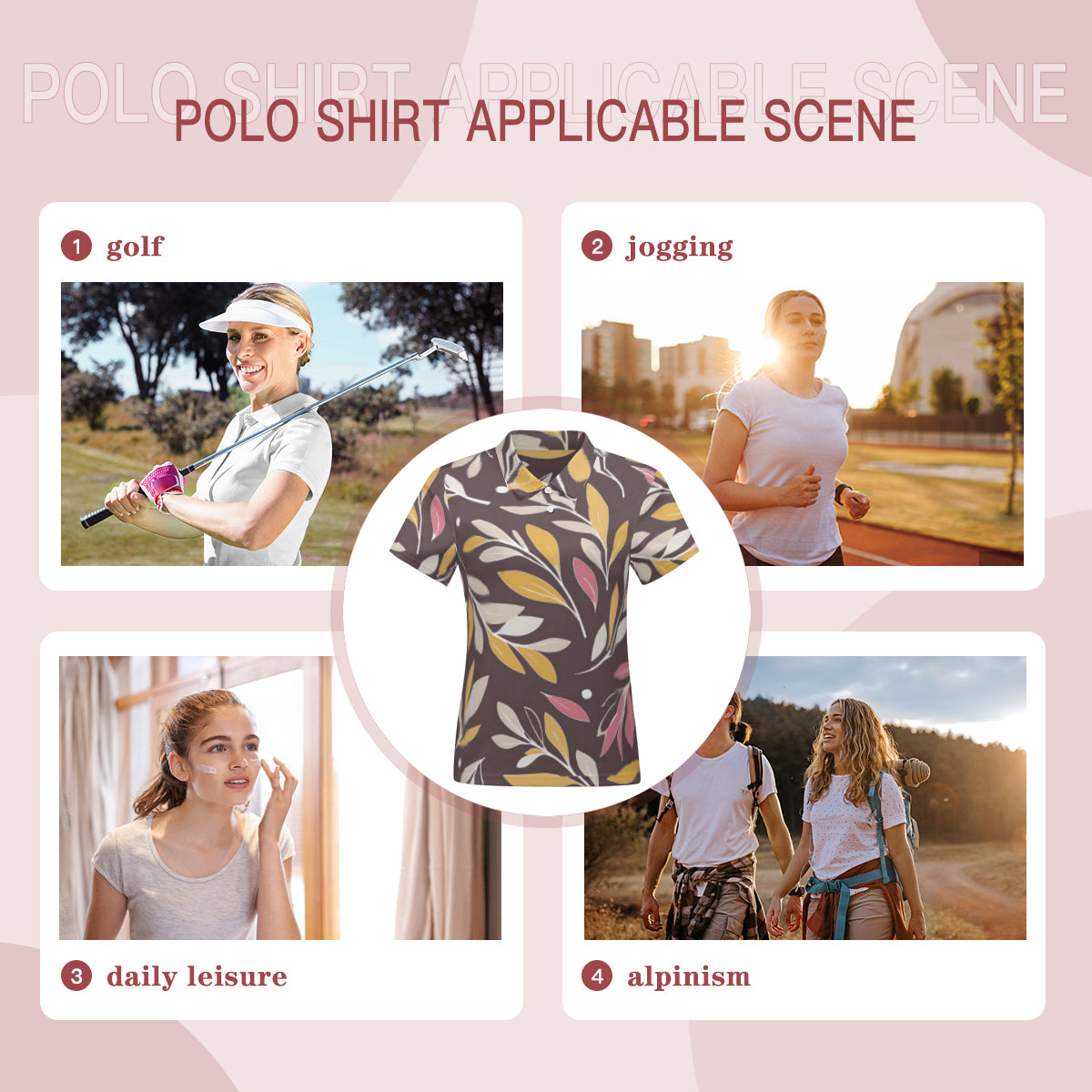 Golden Branches Women's Short-Sleeved Polo Shirt
