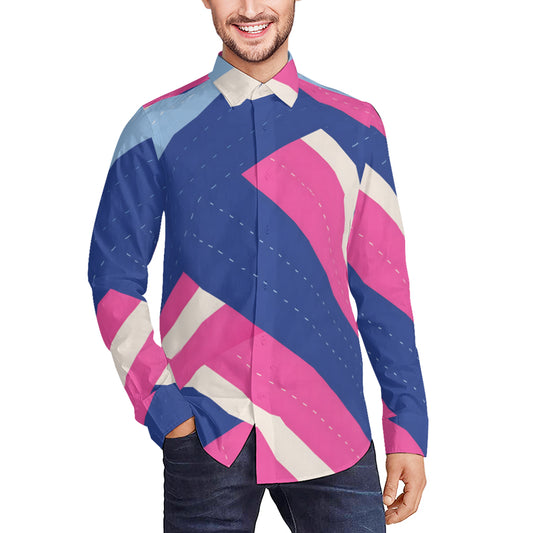 Abstract Men's Classic Long-Sleeved Shirt