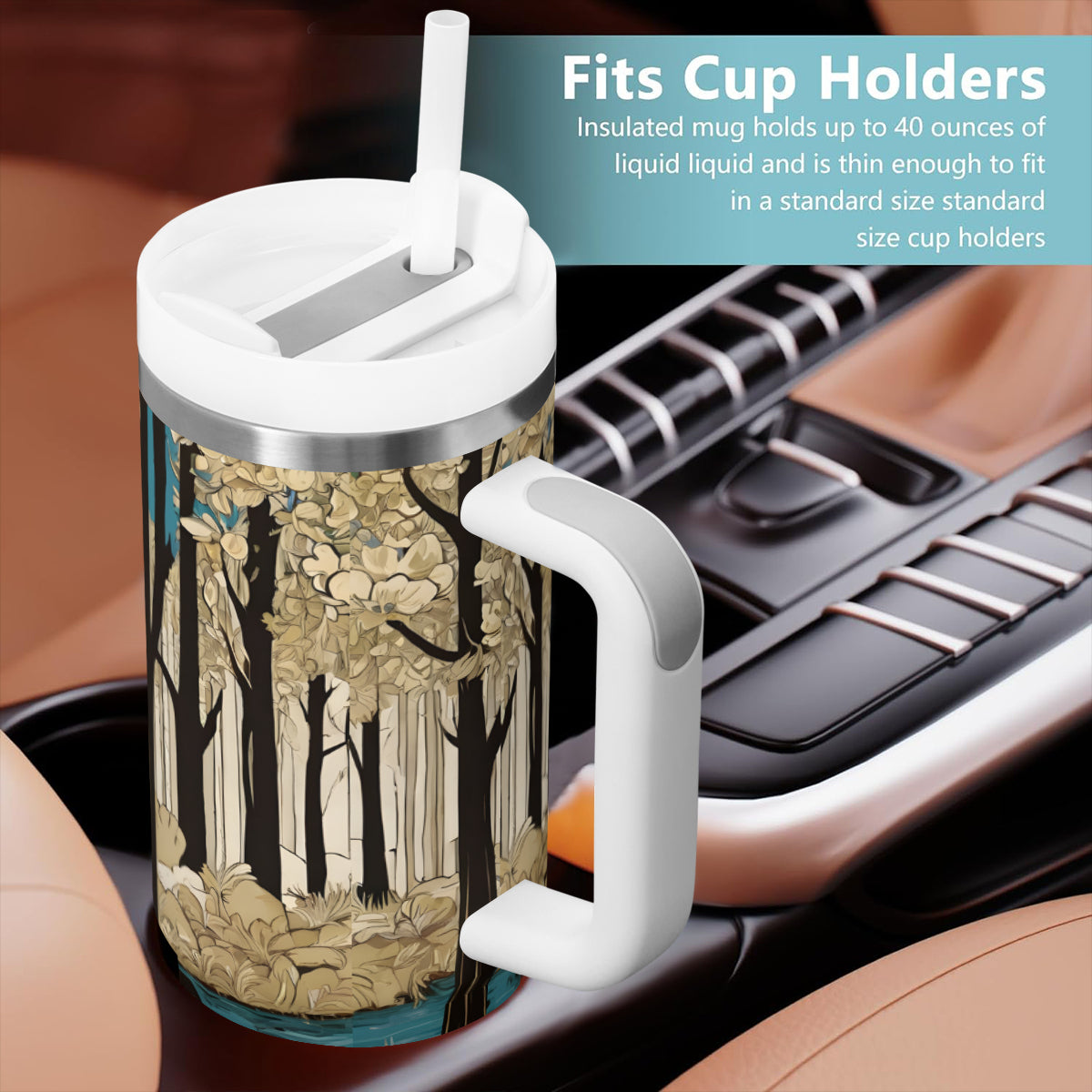 Landscape Wonder Large Capacity Tumbler with Handle(1100ml/40oz) | Stainless Steel 304