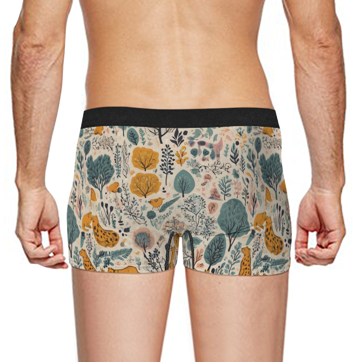 Abstract Floral Men's Underwear (Front and Back Design)丨Polyester