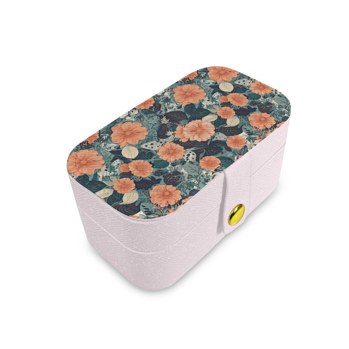 Floral Red Personalized Portable Jewelry Box | PU